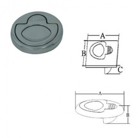 ΛΑΒΗ ΙΝΟΧ ΧΩΝΕΥΤΗ ΧΩΡΙΣ ΚΛΕΙΔΙ 51mm χ51 mm χ18 mm