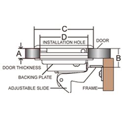 ΠΟΜΟΛΟ ΠΟΡΤΑΣ ΟΒΑΛ ΜΕ ΚΛΕΙΔΑΡΙΑ INOX 316 51mm
