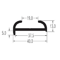 ΒΑΣΗ ΑΠΟ ΣΚΛΗΡΟ PVC ΣΥΡΤ.  40mmxH13mm L5m  ΛΕΥΚΟ
