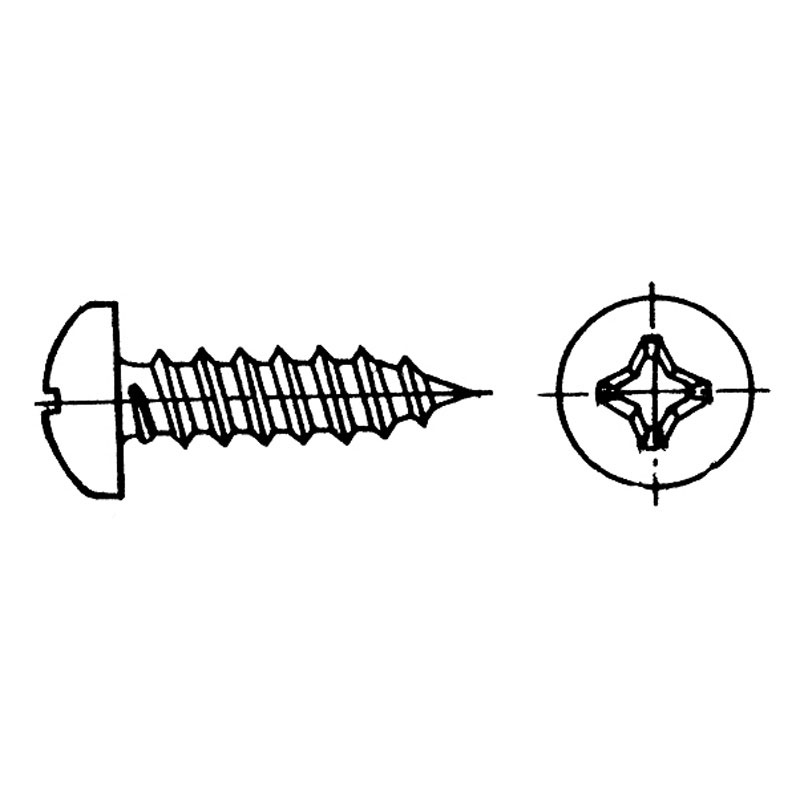 Λαμαρινόβιδα σταυρωτή πομπέ 4,2x38 mm Inox 316 DIN 7981/ ISO 7049