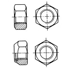 Hexagon nut Ø 10 mm Inox 316 DIN 934 / ISO 4032