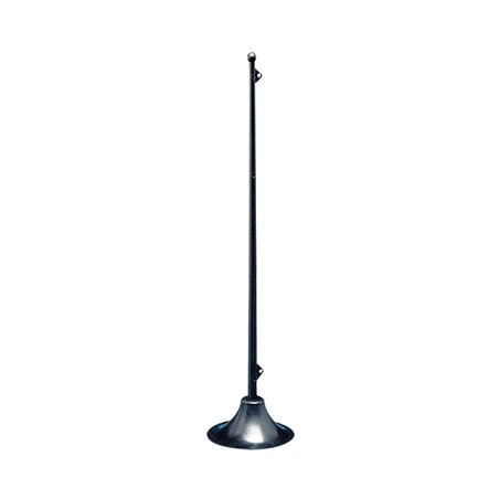 Flag Staff, w/Vert.   Horiz. Base, L.290mm, Black