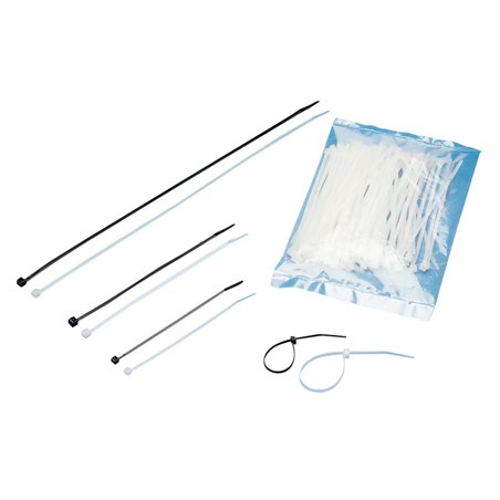 Plastic Ties, 200x5mm, Max D51mm, 100 pcs, Black