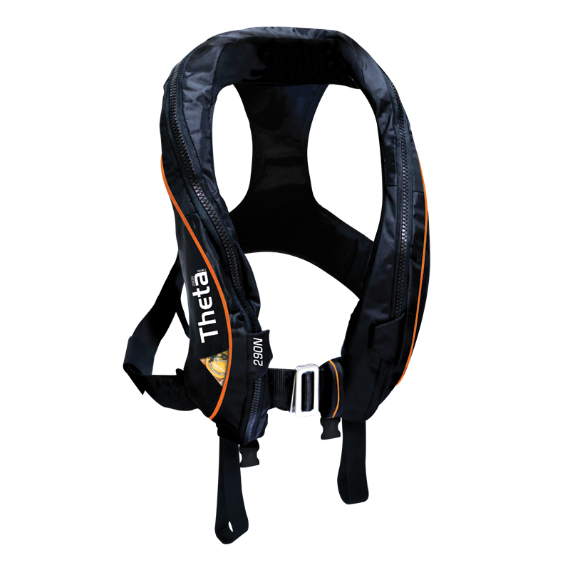 Theta Infl.Lifejacket,Auto,290N, Hammar MA1,w/Sprayhood,Double Crotch   Harness, ISO, Adult