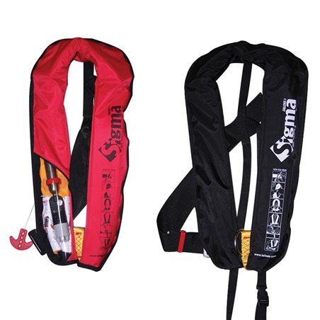 Sigma Infl.Lifejacket, Auto, 170N, w/Plastic Βuckle, ISO, Adult, Black