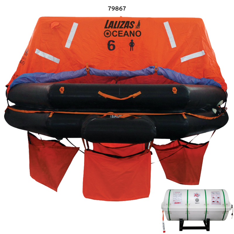 LALIZAS Liferaft SOLAS OCEANO,Throw-overboard Type,16 prs,canister (B)