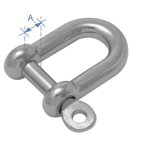D shackle, AISI 316, 14mm