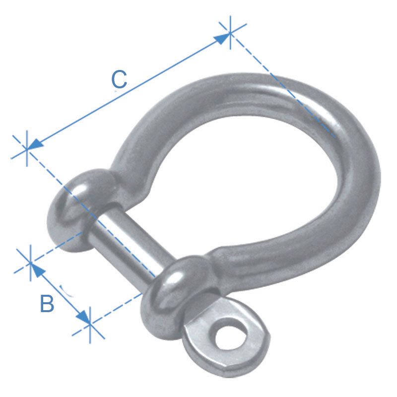 Anchor shackle, type Ω, AISI 316, Diam. 10mm