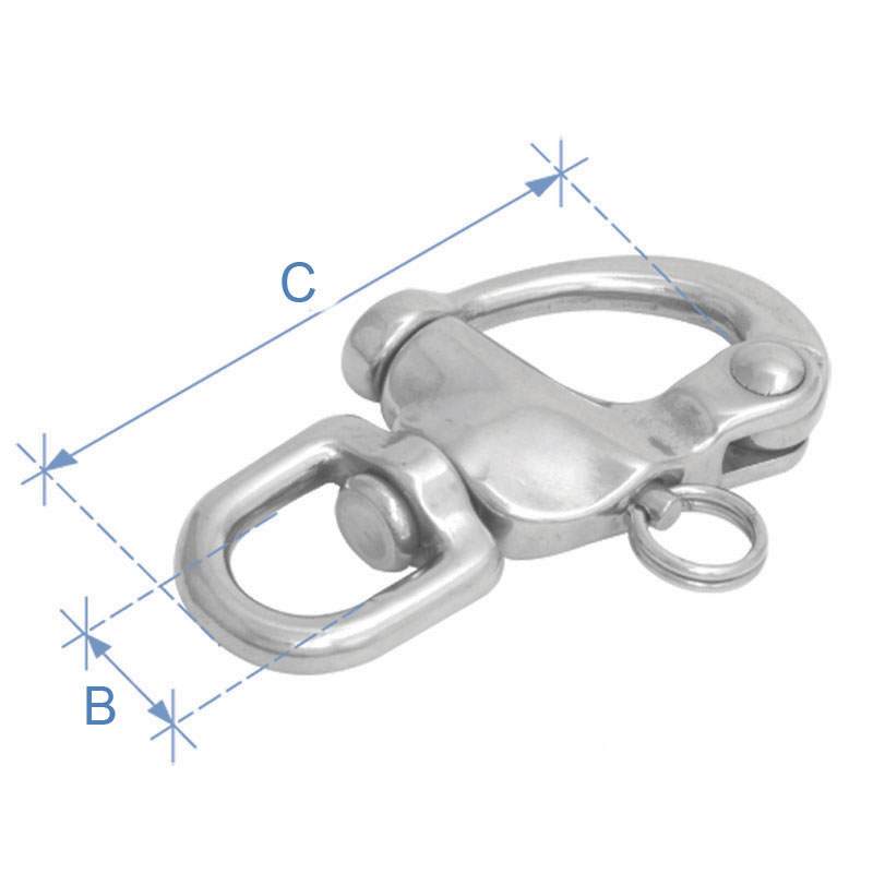 Swivel snap shackle, AISI 316, 16mm