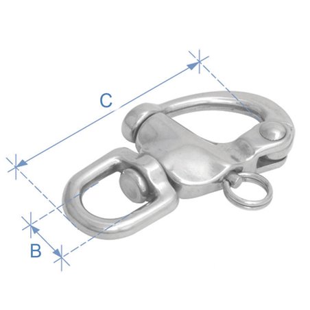 Swivel snap shackle, AISI 316, 22mm