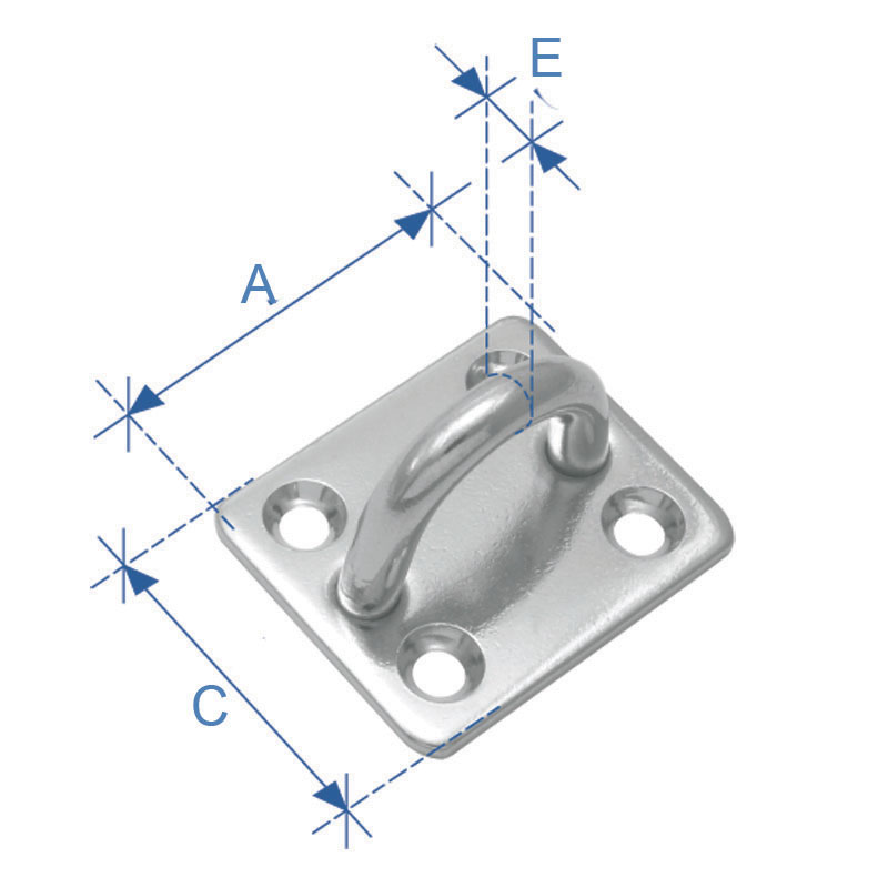 Μάπα με μάτι, Παραλληλόγραμμη, Inox, ø6mm