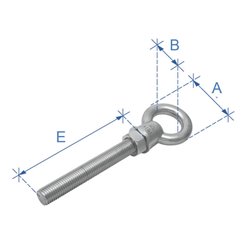 Μάπα, με παξιμάδι   ροδέλα, Inox 316, 12x140mm