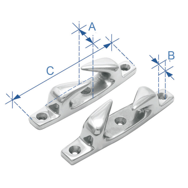 Skene Chocks, Right, Inox 316, 145mm (5,7”), Rope Ø 16mm