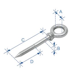 Μάπα Στριφώνι, με σπείρωμα μέχρι τη μέση, Inox 316, 6x40mm