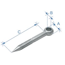Μάπα Στριφώνι με μάτι, Inox 316, 8x80mm