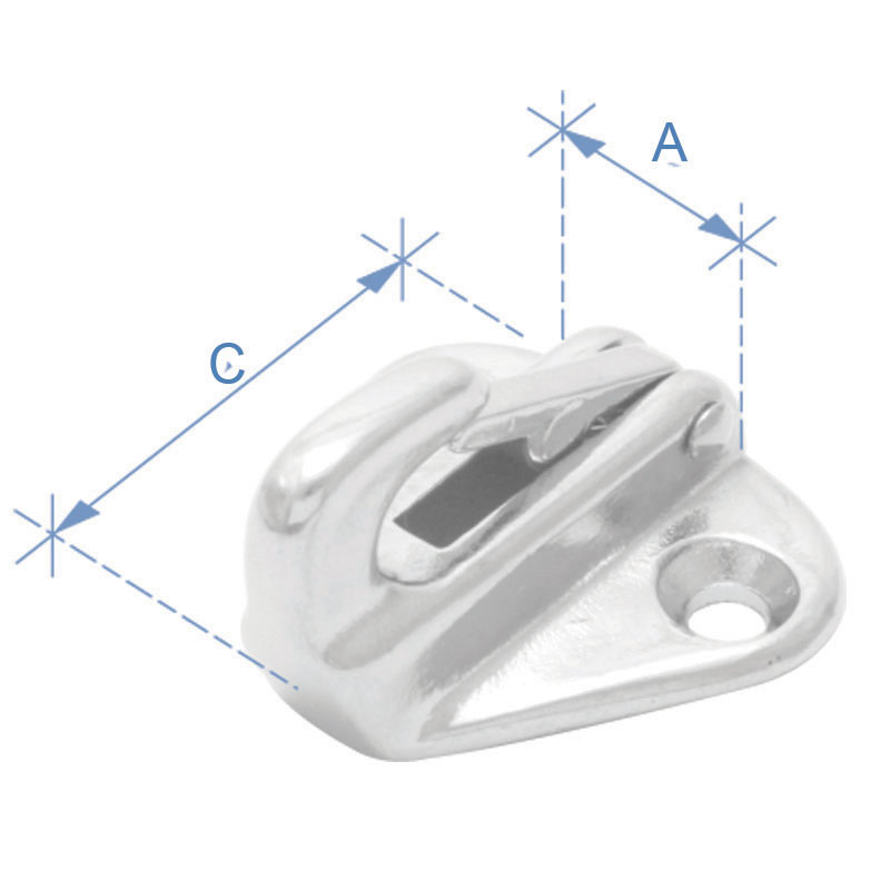 Γάντζος, με βάση στήριξης, Inox 316, Μ38mm, Πάχος Γάντζου 5mm