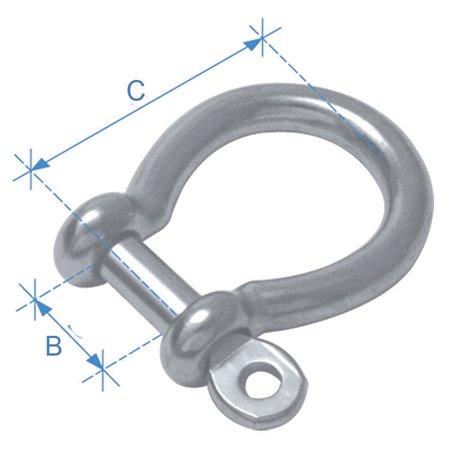 Anchor shackle, type Ω, galvanized, diam. 6mm