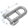 Halyard Shackle, w/cross bar   locking pin, AISI 316,  ø6mm