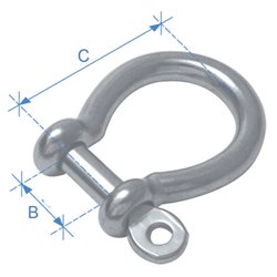 Anchor shackle, type Ω, AISI 316, Diam. 14mm