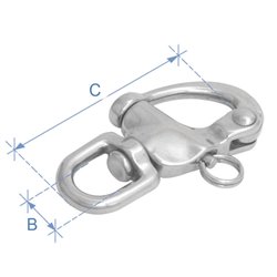 Swivel snap shackle, AISI 316, 22mm