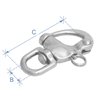 Swivel snap shackle, AISI 316, 22mm