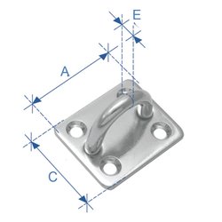 Μάπα με μάτι, Παραλληλόγραμμη, Inox, ø6mm